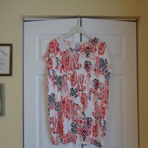 Chicos paisley Ikat wedge tunic blouse. Size XL. (Chicos 3). Like new condition.